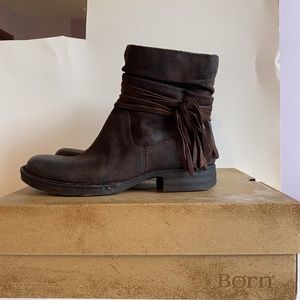 Cross Booties by Born (dark brown)
